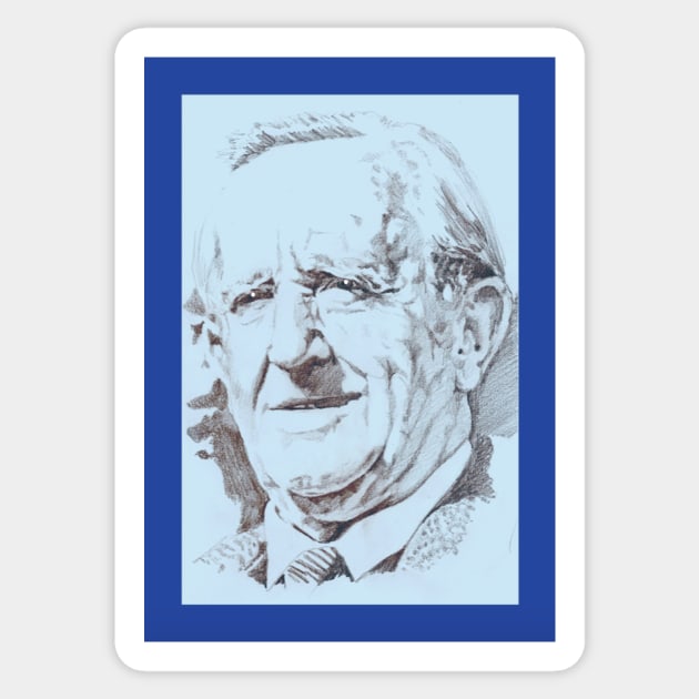 Tolkien (blue) Sticker by Grant Hudson